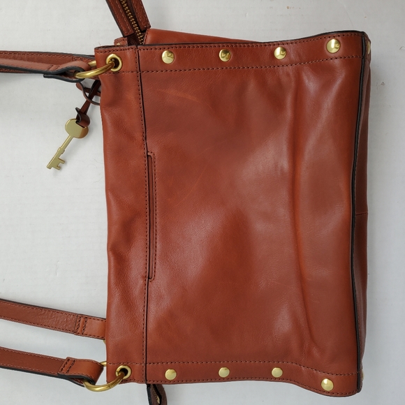 Fossil Allie Brown Leather Satchel Shoulder Bag Handbag ZB7896213 $198 - Picture 6 of 16